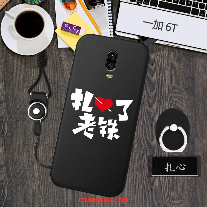 Étui Oneplus 6t Créatif Fluide Doux Modèle, Coque Oneplus 6t Noir Téléphone Portable