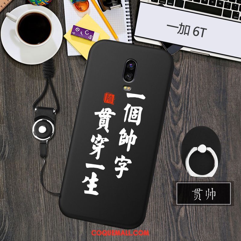 Étui Oneplus 6t Créatif Fluide Doux Modèle, Coque Oneplus 6t Noir Téléphone Portable