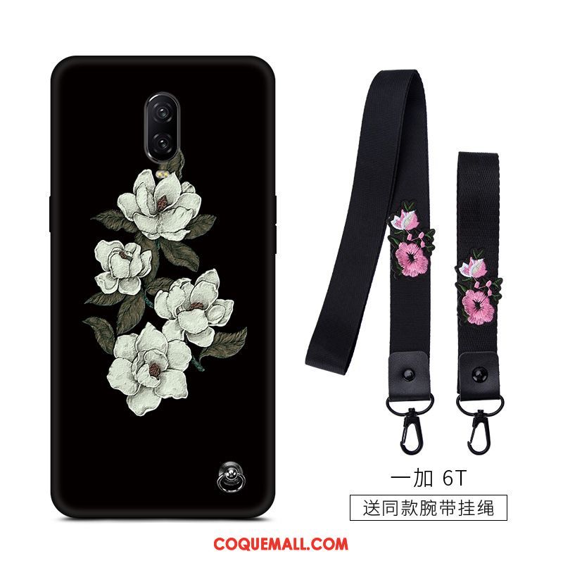 Étui Oneplus 6t Fluide Doux Art Fleur, Coque Oneplus 6t Tout Compris Tendance