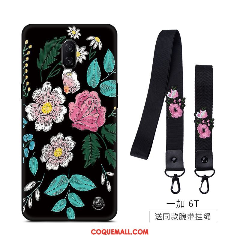 Étui Oneplus 6t Fluide Doux Art Fleur, Coque Oneplus 6t Tout Compris Tendance