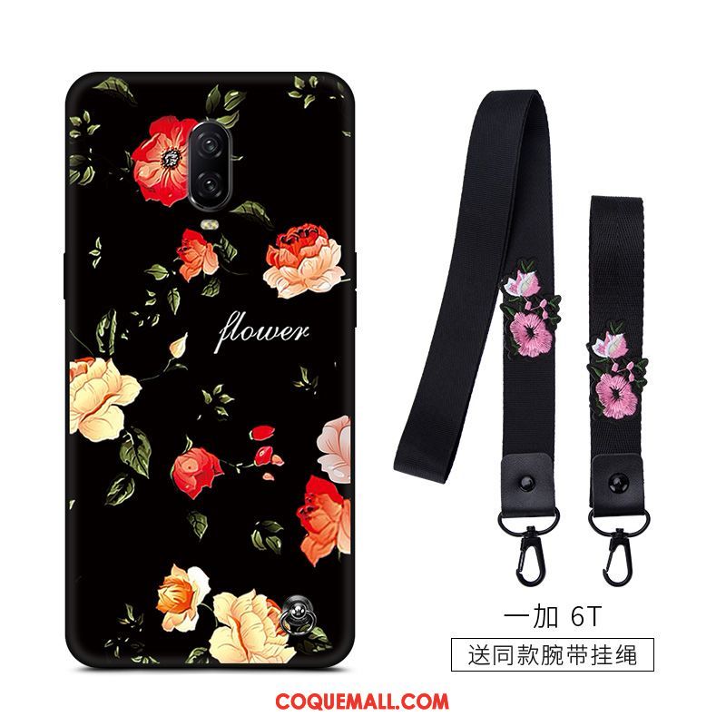 Étui Oneplus 6t Fluide Doux Art Fleur, Coque Oneplus 6t Tout Compris Tendance