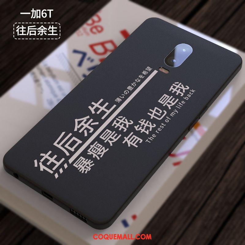 Étui Oneplus 6t Noir Incassable Silicone, Coque Oneplus 6t Créatif Téléphone Portable