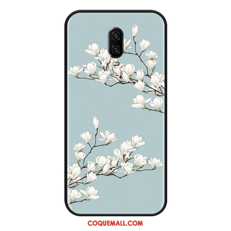 Étui Oneplus 6t Personnalité Mois Fleur, Coque Oneplus 6t Gaufrage Téléphone Portable