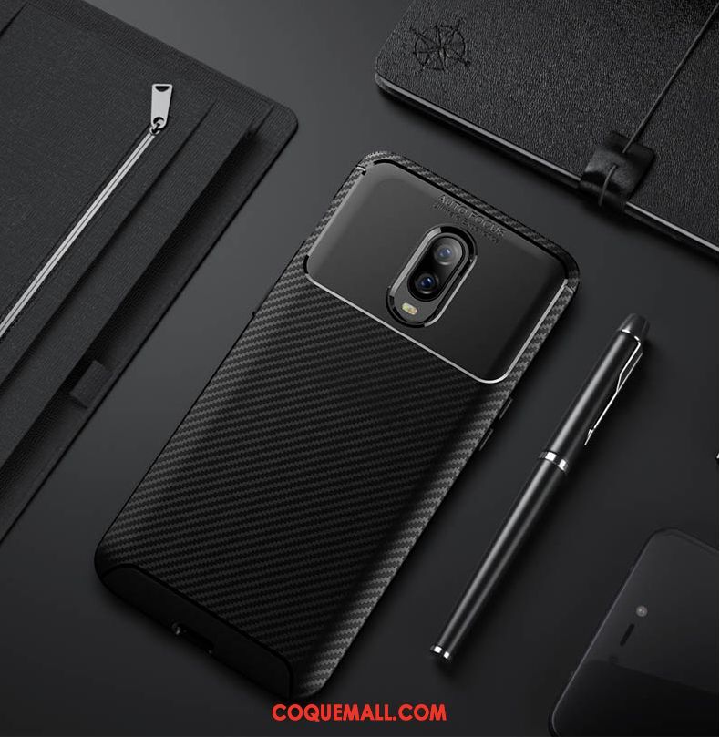 Étui Oneplus 6t Refroidissement Business Simple, Coque Oneplus 6t Délavé En Daim Silicone Braun