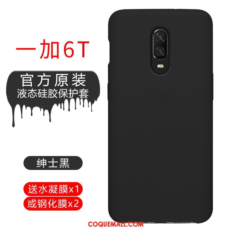 Étui Oneplus 6t Silicone Téléphone Portable Protection, Coque Oneplus 6t Tout Compris Rouge