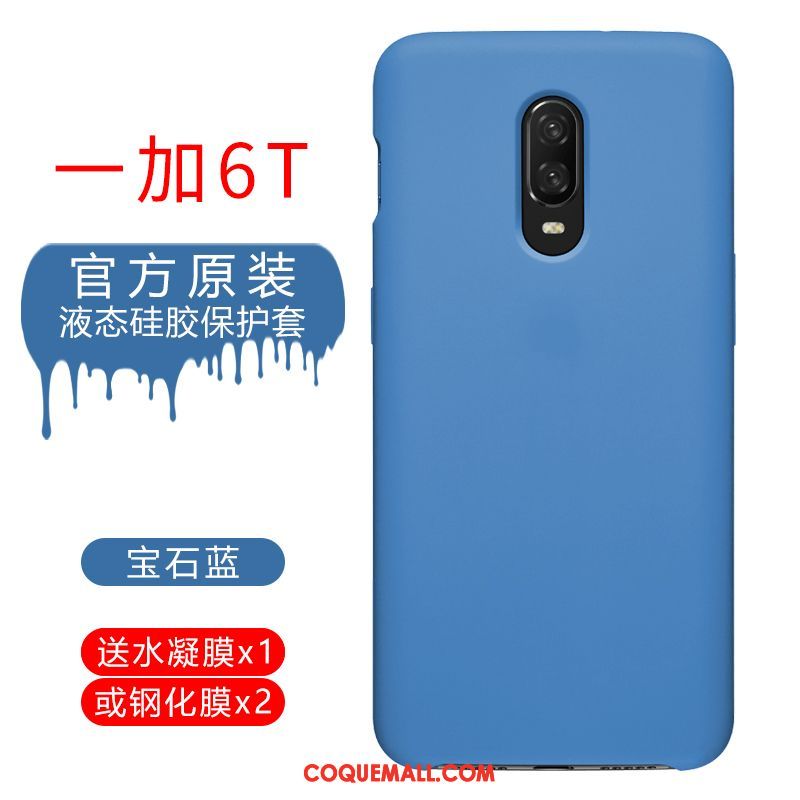 Étui Oneplus 6t Silicone Téléphone Portable Protection, Coque Oneplus 6t Tout Compris Rouge