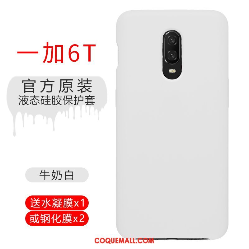 Étui Oneplus 6t Silicone Téléphone Portable Protection, Coque Oneplus 6t Tout Compris Rouge