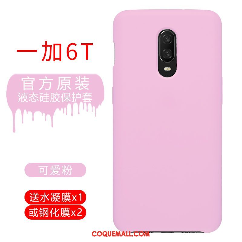 Étui Oneplus 6t Silicone Téléphone Portable Protection, Coque Oneplus 6t Tout Compris Rouge