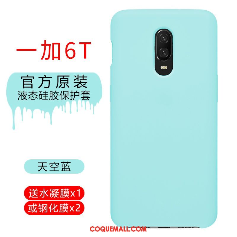 Étui Oneplus 6t Silicone Téléphone Portable Protection, Coque Oneplus 6t Tout Compris Rouge