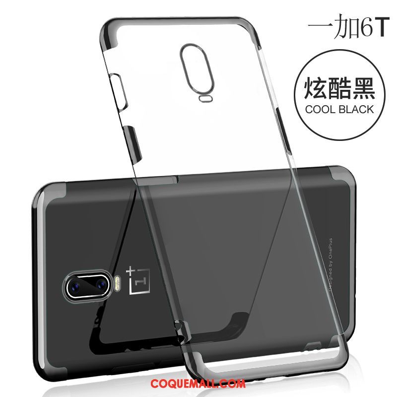 Étui Oneplus 6t Téléphone Portable Noir Silicone, Coque Oneplus 6t Très Mince Créatif