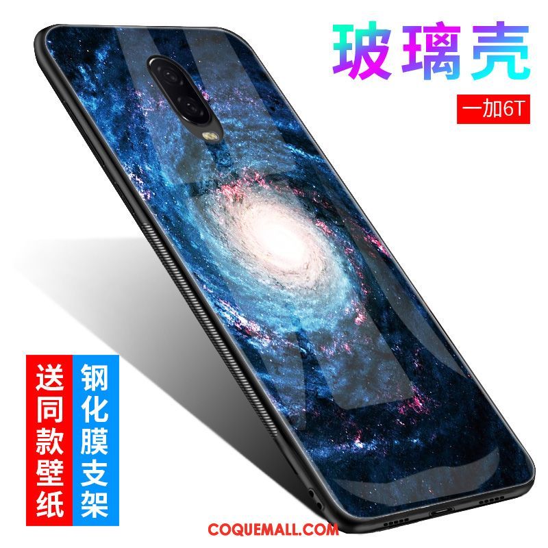 Étui Oneplus 6t Téléphone Portable Protection Fluide Doux, Coque Oneplus 6t Tout Compris Bleu Marin