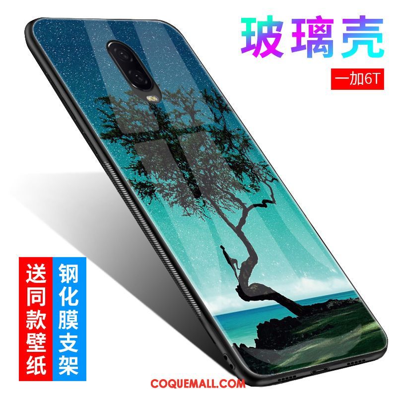 Étui Oneplus 6t Téléphone Portable Protection Fluide Doux, Coque Oneplus 6t Tout Compris Bleu Marin