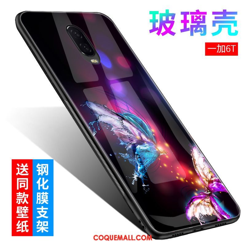 Étui Oneplus 6t Téléphone Portable Protection Fluide Doux, Coque Oneplus 6t Tout Compris Bleu Marin