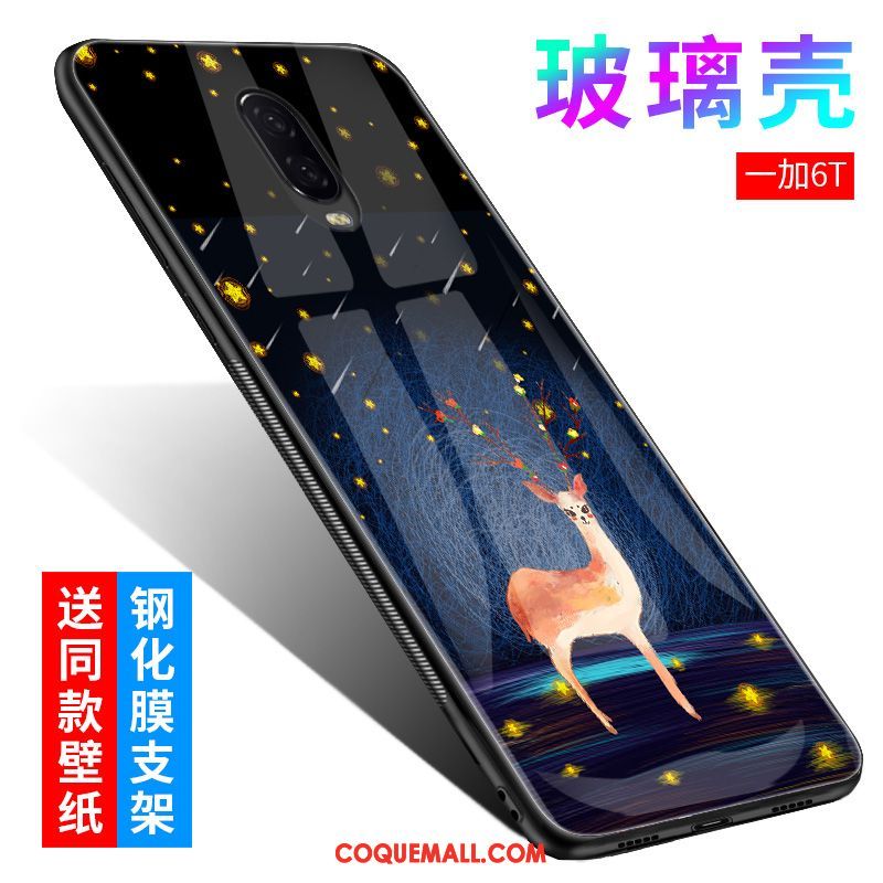 Étui Oneplus 6t Téléphone Portable Protection Fluide Doux, Coque Oneplus 6t Tout Compris Bleu Marin