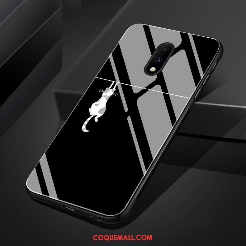 Étui Oneplus 7 Chat Simple Amoureux, Coque Oneplus 7 Téléphone Portable Charmant