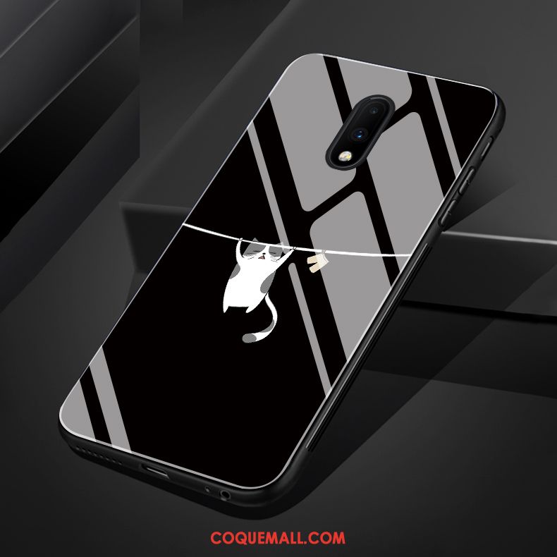 Étui Oneplus 7 Chat Simple Amoureux, Coque Oneplus 7 Téléphone Portable Charmant