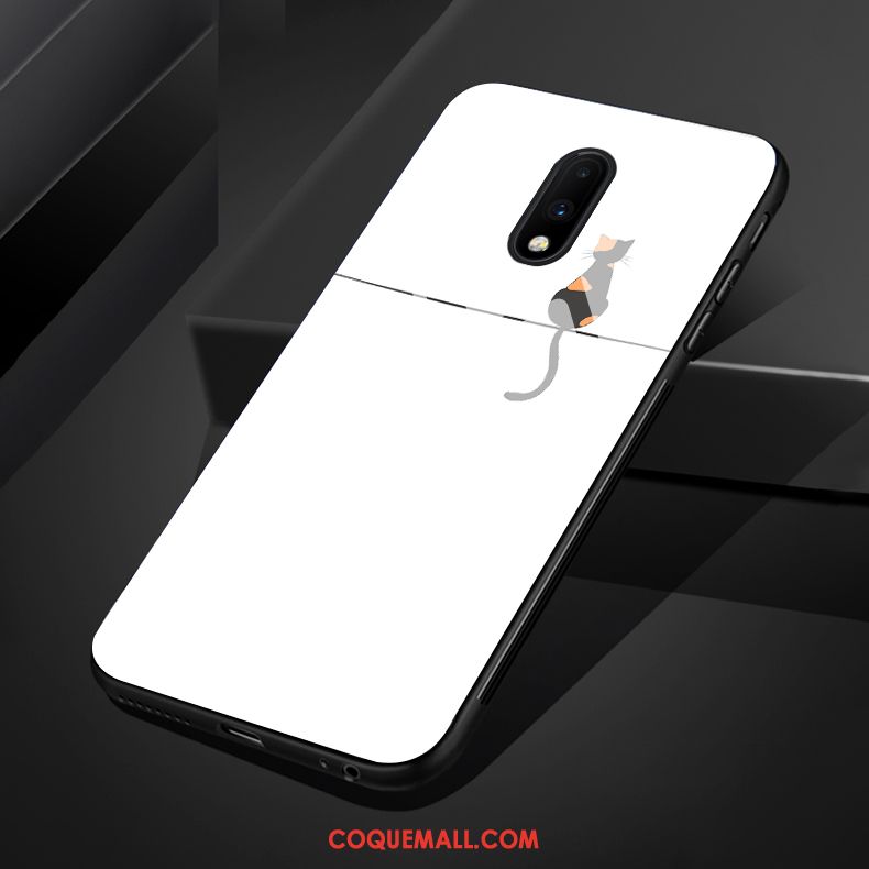 Étui Oneplus 7 Chat Simple Amoureux, Coque Oneplus 7 Téléphone Portable Charmant