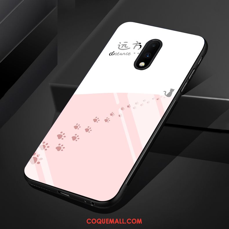 Étui Oneplus 7 Chat Simple Amoureux, Coque Oneplus 7 Téléphone Portable Charmant