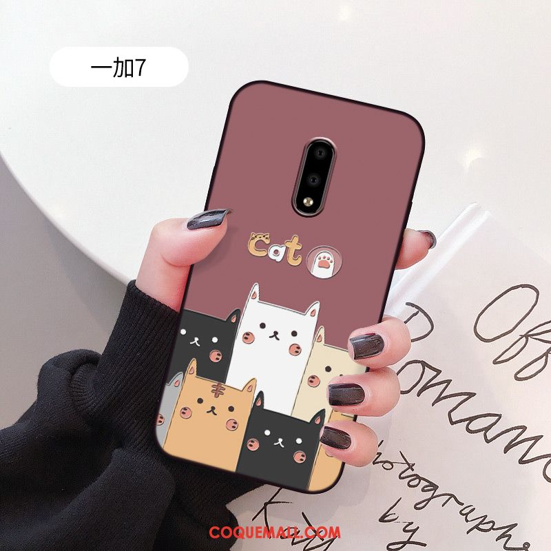 Étui Oneplus 7 Fluide Doux Silicone Téléphone Portable, Coque Oneplus 7 Tout Compris Délavé En Daim