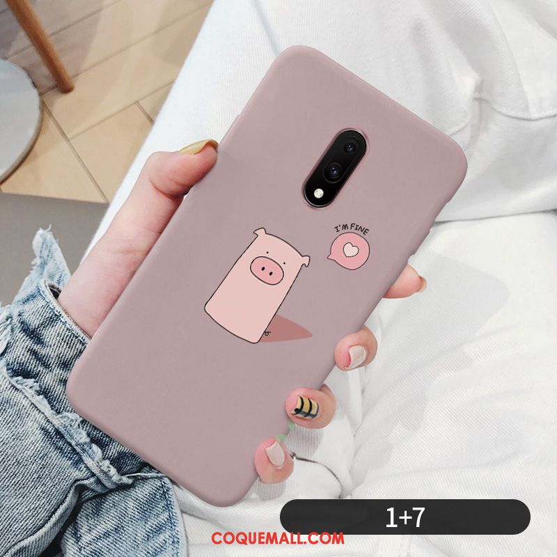 Étui Oneplus 7 Fluide Doux Très Mince Incassable, Coque Oneplus 7 Dessin Animé Petit