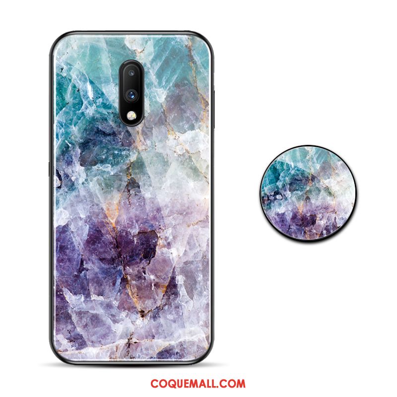 Étui Oneplus 7 Miroir Verre Créatif, Coque Oneplus 7 Difficile Noir