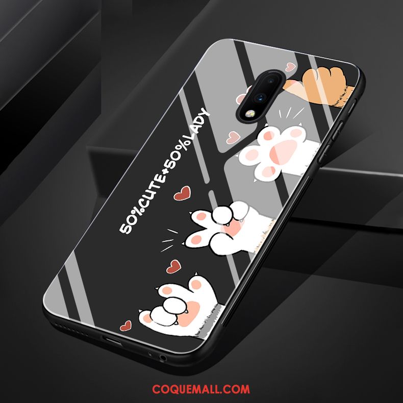 Étui Oneplus 7 Original Silicone Mignonne, Coque Oneplus 7 Rose Verre