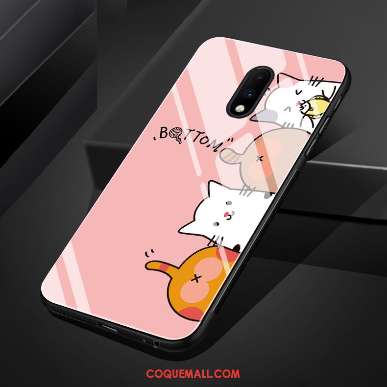 Étui Oneplus 7 Original Silicone Mignonne, Coque Oneplus 7 Rose Verre