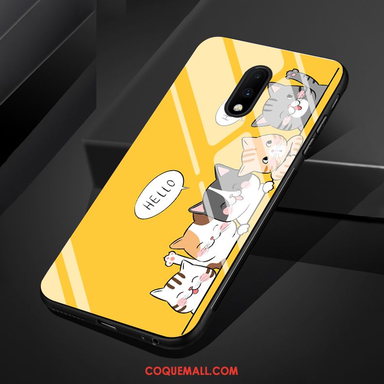 Étui Oneplus 7 Original Silicone Mignonne, Coque Oneplus 7 Rose Verre