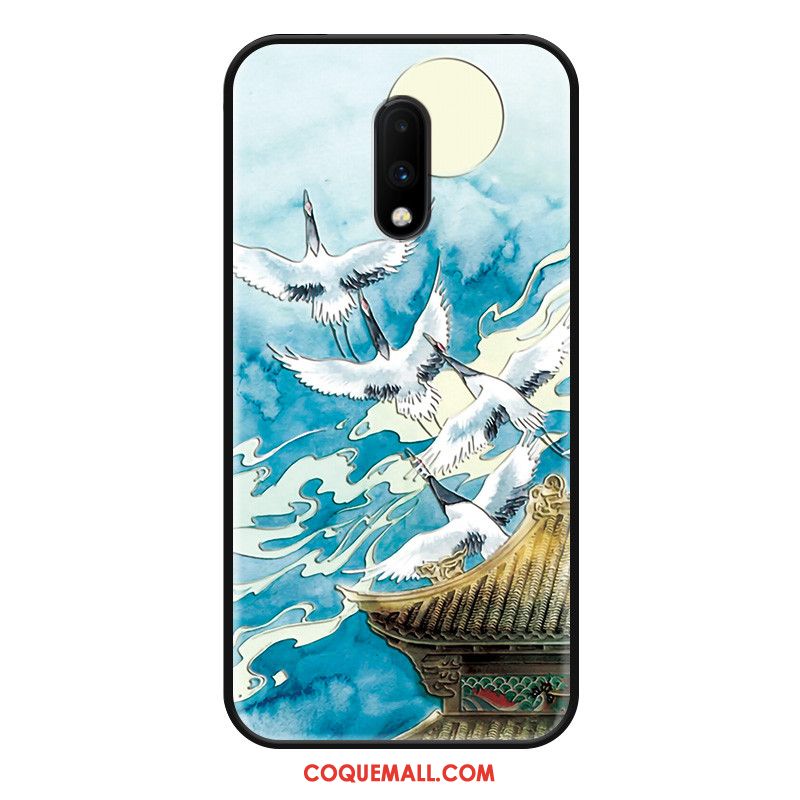 Étui Oneplus 7 Ornements Suspendus Bleu Style Chinois, Coque Oneplus 7 Créatif Personnalité