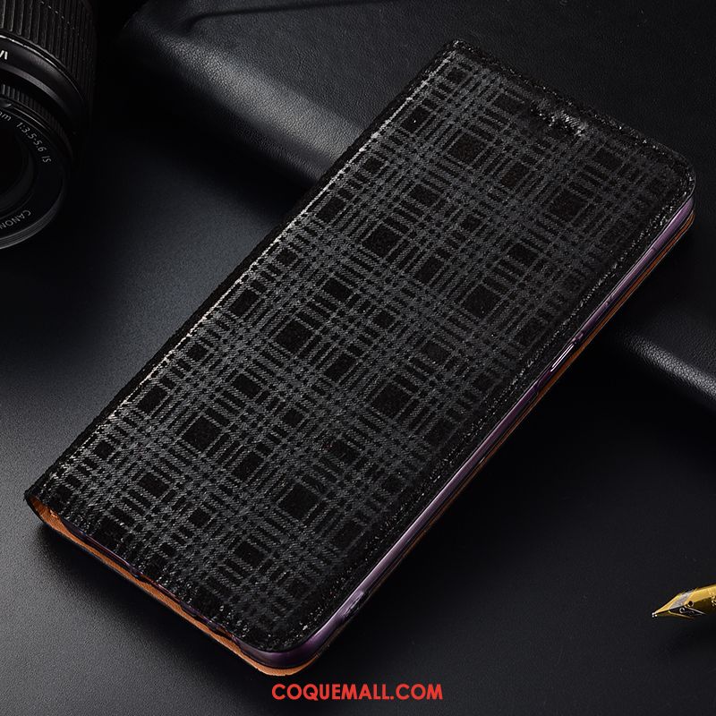 Étui Oneplus 7 Plaid Incassable Velours, Coque Oneplus 7 En Cuir Protection