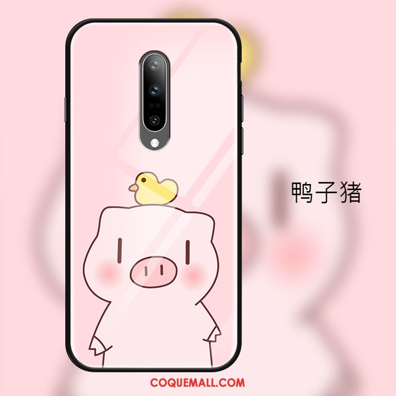 Étui Oneplus 7 Pro Bleu Marin Verre Charmant, Coque Oneplus 7 Pro Protection Dessin Animé