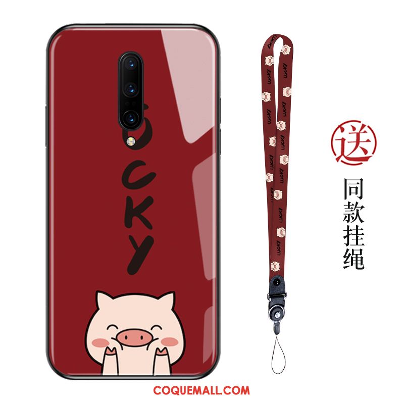 Étui Oneplus 7 Pro Charmant Dessin Animé Rouge, Coque Oneplus 7 Pro Protection Téléphone Portable