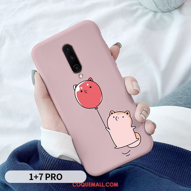 Étui Oneplus 7 Pro Dessin Animé Incassable Rose, Coque Oneplus 7 Pro Tout Compris Téléphone Portable