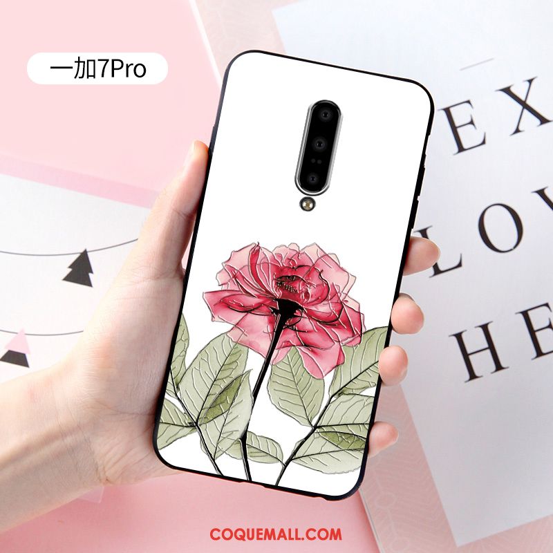 Étui Oneplus 7 Pro Délavé En Daim Personnalisé Protection, Coque Oneplus 7 Pro Tout Compris Rose