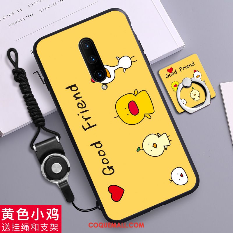 Étui Oneplus 7 Pro Fluide Doux Dessin Animé Téléphone Portable, Coque Oneplus 7 Pro Personnalité Jaune