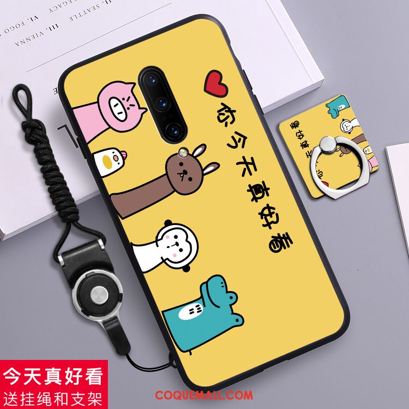 Étui Oneplus 7 Pro Fluide Doux Dessin Animé Téléphone Portable, Coque Oneplus 7 Pro Personnalité Jaune