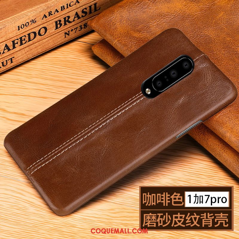 Étui Oneplus 7 Pro Incassable Délavé En Daim Casual, Coque Oneplus 7 Pro Luxe Sac