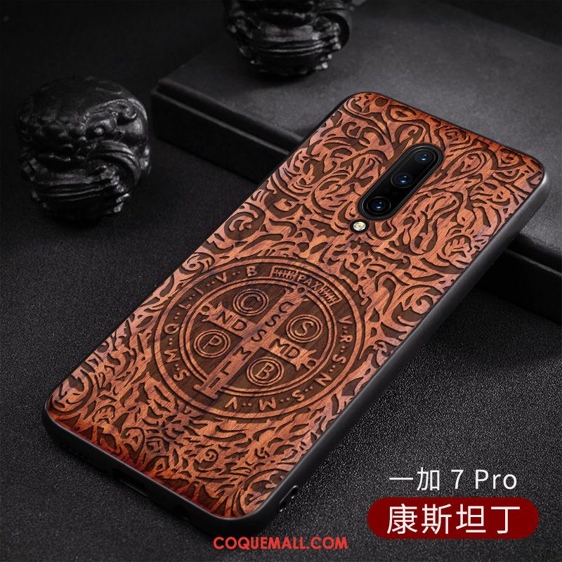 Étui Oneplus 7 Pro Motif Nouveau Créatif, Coque Oneplus 7 Pro Bois Massif En Bois Braun