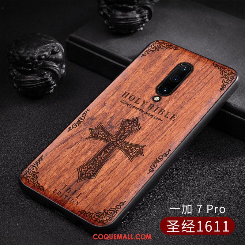 Étui Oneplus 7 Pro Motif Nouveau Créatif, Coque Oneplus 7 Pro Bois Massif En Bois Braun