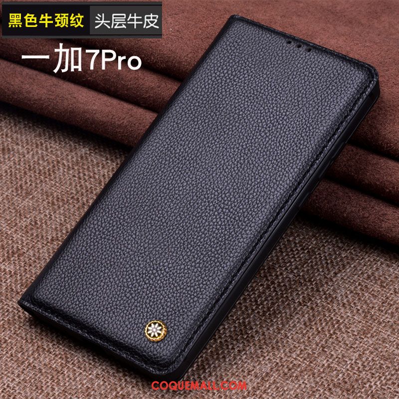 Étui Oneplus 7 Pro Protection Cuir Véritable Membrane, Coque Oneplus 7 Pro En Cuir Incassable Braun