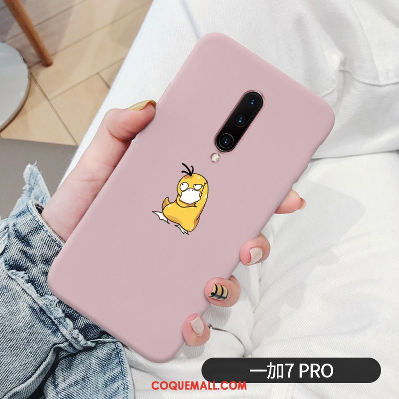 Étui Oneplus 7 Pro Silicone Fluide Doux Protection, Coque Oneplus 7 Pro Rose Créatif