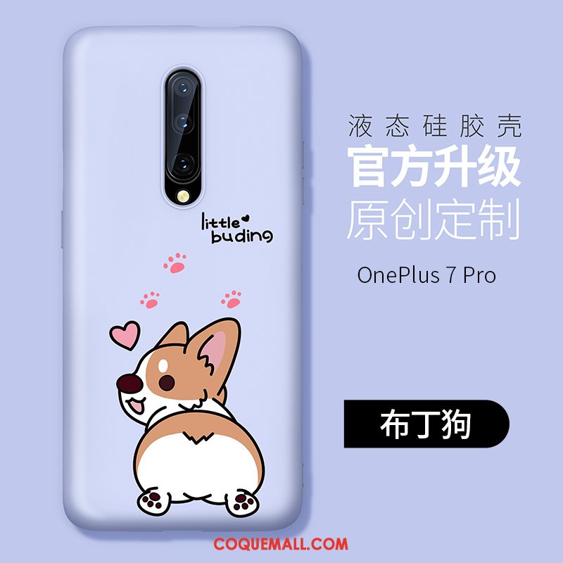 Étui Oneplus 7 Pro Vert Téléphone Portable Net Rouge, Coque Oneplus 7 Pro Délavé En Daim Très Mince