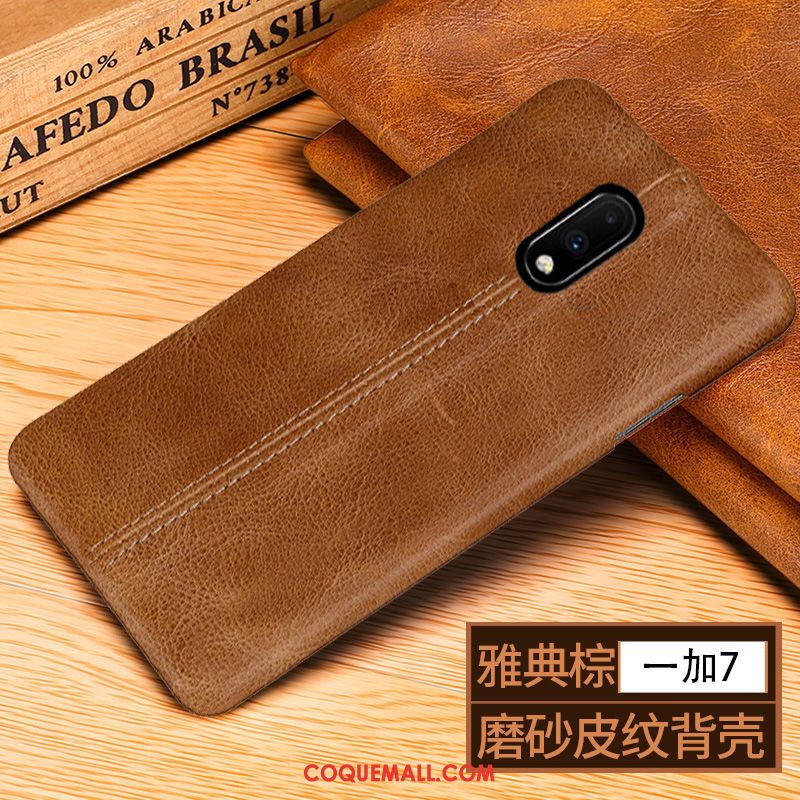 Étui Oneplus 7 Sac Téléphone Portable Élégant, Coque Oneplus 7 Business En Cuir Braun