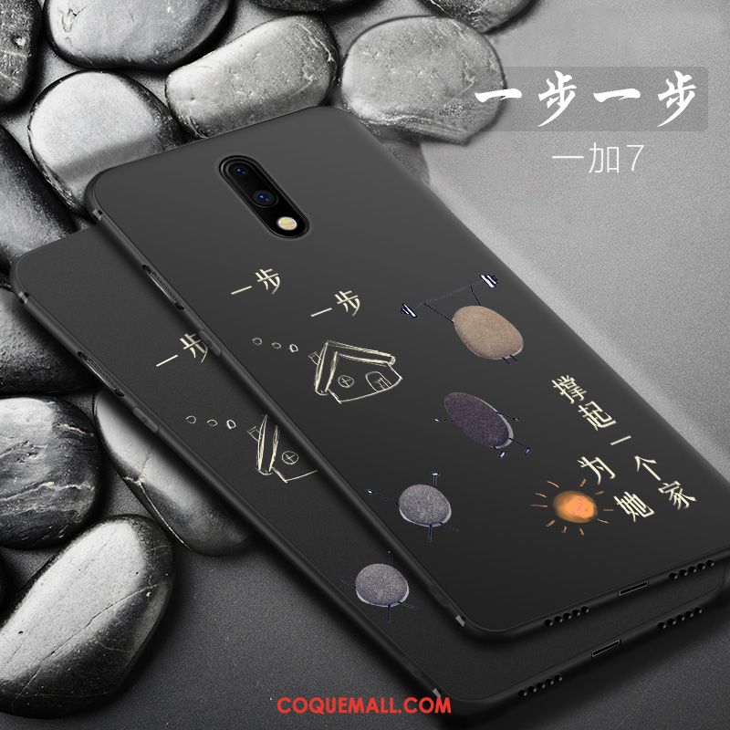 Étui Oneplus 7 Silicone Téléphone Portable Protection, Coque Oneplus 7 Noir Légère