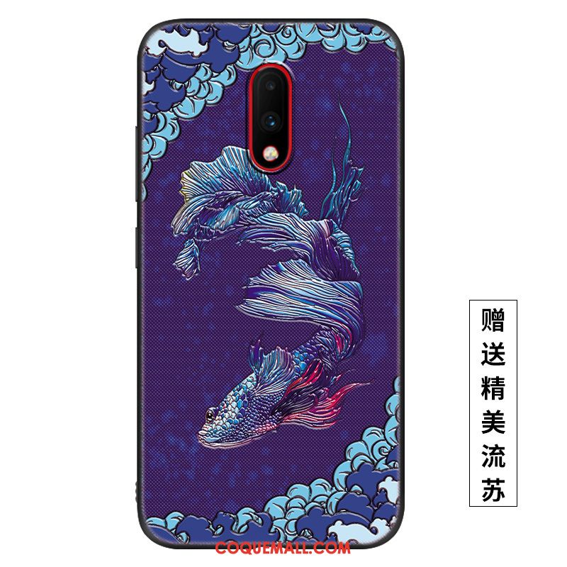 Étui Oneplus 7 Téléphone Portable Créatif Incassable, Coque Oneplus 7 Tout Compris Violet