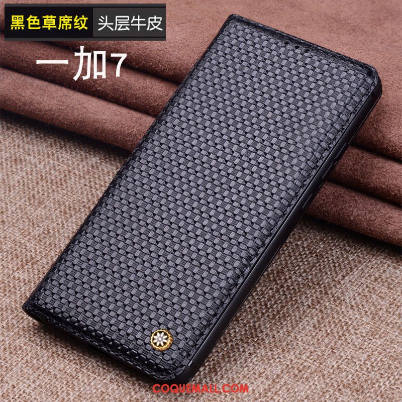 Étui Oneplus 7 Téléphone Portable En Cuir Tout Compris, Coque Oneplus 7 Membrane Cuir Véritable Braun