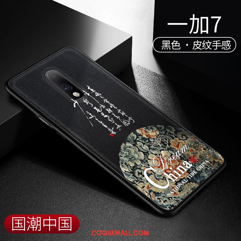 Étui Oneplus 7 Téléphone Portable Incassable Créatif, Coque Oneplus 7 Cuir Style Chinois