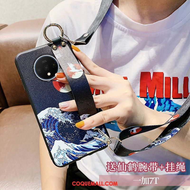 Étui Oneplus 7t Cou Suspendu Personnalité Fluide Doux, Coque Oneplus 7t Anneau Silicone