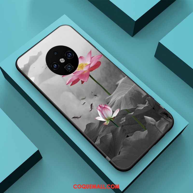 Étui Oneplus 7t Créatif Noir Gaufrage, Coque Oneplus 7t Style Chinois Vent