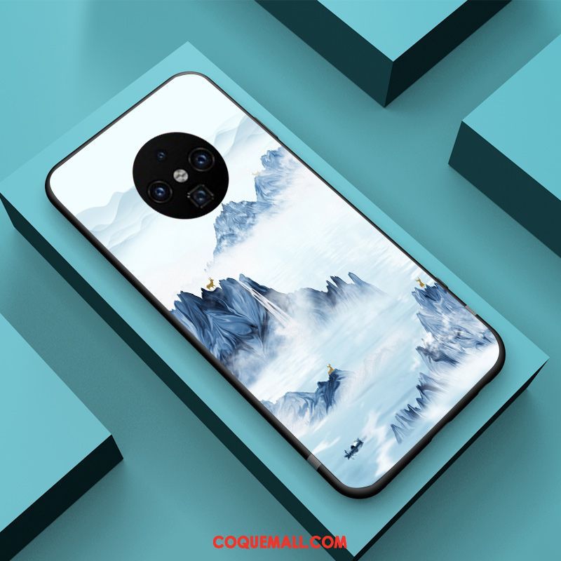 Étui Oneplus 7t Créatif Noir Gaufrage, Coque Oneplus 7t Style Chinois Vent